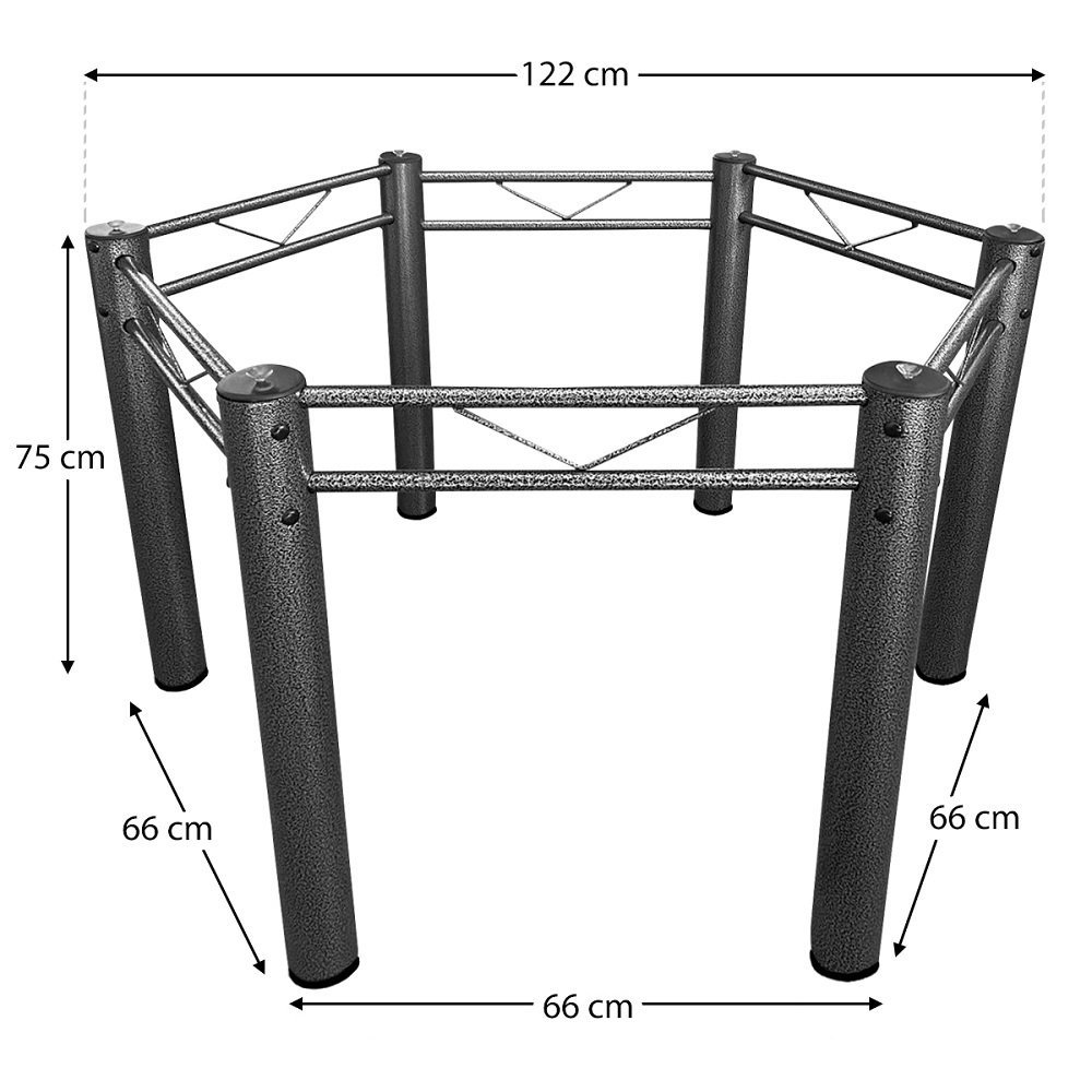 Pé Mesa de Jantar Sextavada Base de Mesa de Jantar Sextavada Tubular em Aço Base Cozinha Ql - 4