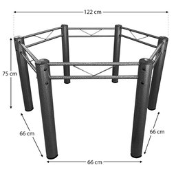 Pé Mesa de Jantar Sextavada Base de Mesa de Jantar Sextavada Tubular em Aço Base Cozinha Ql - 4