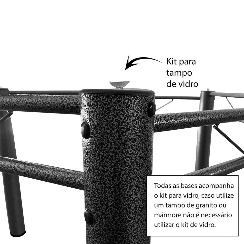 Pé Mesa de Jantar Sextavada Base de Mesa de Jantar Sextavada Tubular em Aço Base Cozinha Ql - 5