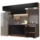 Ver imagem 3 de Armário de Cozinha Compacta 280cm Rustic/Preto Agata Madesa 02