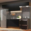 Ver imagem 1 de Armário de Cozinha Compacta 280cm Rustic/Preto Agata Madesa 02