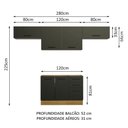 Ver imagem 4 de Armário de Cozinha Compacta 280cm Rustic/Preto Agata Madesa 02