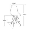Ver imagem 6 de Mesa Jantar Industrial Quadrada 90cm Preta Base Cobre V com 4 Cadeiras Pretas Eames Eiffel Pés Cobre