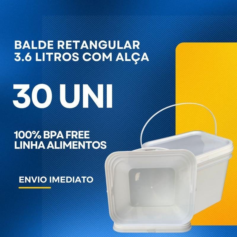 Balde 3l Retang Tampa Lacre P Concreto Reforçado-30 Un - 2