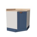 Ver mais imagens de Balcão de Canto Oblíquo Planejado Arizona CabeCasa MadeiraOriginals Azul/Branco