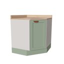 Ver imagem 3 de Balcão de Canto Oblíquo Planejado Arizona CabeCasa MadeiraOriginals Verde/Branco/Menta