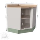 Ver imagem 4 de Balcão de Canto Oblíquo Planejado Arizona CabeCasa MadeiraOriginals Verde/Branco/Menta