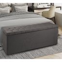 Ver imagem 3 de Recamier Baú 1,95m Madrid Suede Cinza Dal Poz Estofados