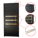 Ver imagem 3 de Porta Lambril c/Friso c/Puxador D. Super Preto Dourado 80 Brimak