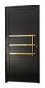 Ver imagem 1 de Porta Lambril c/Friso c/Puxador D. Super Preto Dourado 80 Brimak