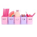 Ver imagem 1 de Kit com 5 Porta Objetos Doçura Rosa e Roxo - Dello