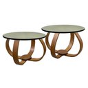 Ver imagem 1 de Conjunto Mesa de Centro e Lateral Pés Cebola Espelhada Preto