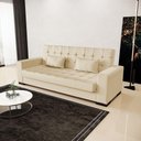 Ver imagem 7 de Sofá Cama 02 Lugares Corino Bege De Pés Madeira