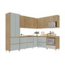 Cozinha Modulada 9 Peças Canto 12 Portas e 8 Gavetas Ripado Rainha 100 Mdf - 6