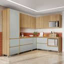 Ver imagem 1 de Cozinha Modulada 9 Peças Canto 12 Portas e 8 Gavetas Ripado Rainha 100 Mdf