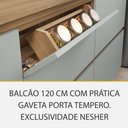 Ver imagem 4 de Cozinha Modulada 9 Peças Canto 12 Portas e 8 Gavetas Ripado Rainha 100 Mdf