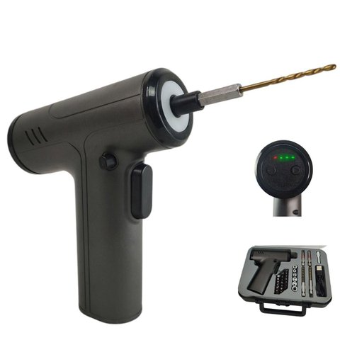 Chave de Fenda Eletrica 29 Bits Furadeira Parafusadeira Maleta Broca Construçao Obra Reforma sem Fio