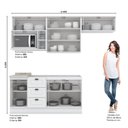 Ver imagem 3 de Cozinha Compacta Modulada 6 Peças com Aéreo para Micro-Ondas Emily Espresso Móveis Branco/HP/Calcare