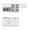 Ver imagem 2 de Cozinha Compacta Modulada 100% MDF 6 Peças com Nichos e Balcão sem Tampo Branca/Calcare Emily