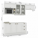 Ver imagem 3 de Cozinha Compacta Modulada 100% MDF 6 Peças com Nichos e Balcão sem Tampo Branca/Calcare Emily