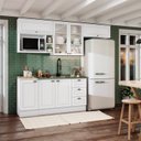 Ver imagem 1 de Cozinha Compacta Modulada 100% MDF 6 Peças com Nichos e Balcão sem Tampo Branca/Calcare Emily