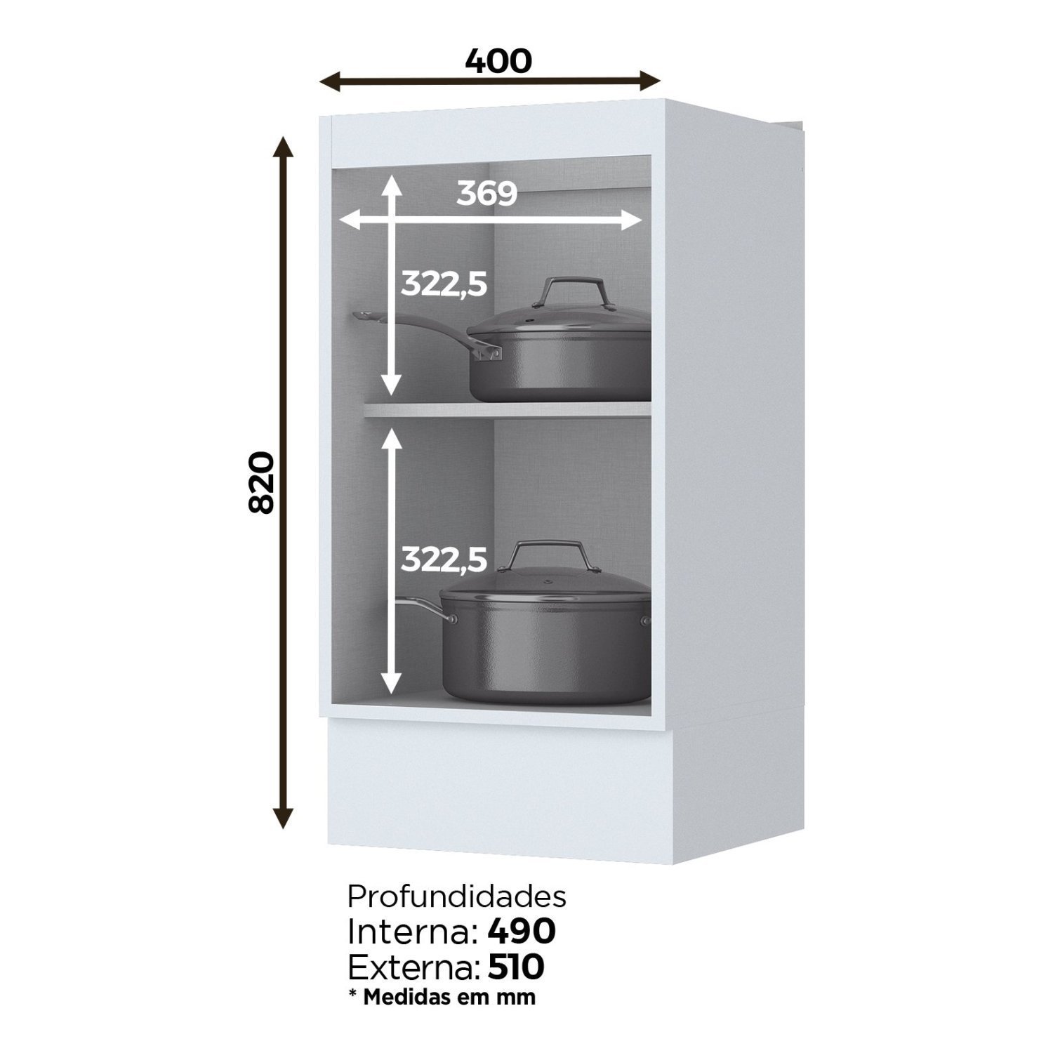 Cozinha Compacta 6 Peças com Aéreo para Micro-Ondas Emily Espresso Móveis - 17