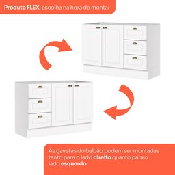 Cozinha Compacta 6 Peças com Aéreo para Micro-Ondas Emily Espresso Móveis - 4