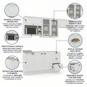 Ver imagem 5 de Cozinha Compacta Modulada 100% MDF 6 Peças com Nichos e Balcão sem Tampo Branca/Calcare Emily