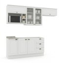 Ver imagem 2 de Cozinha Compacta Modulada 100% MDF 6 Peças com Nichos e Balcão sem Tampo Branca/Calcare Emily