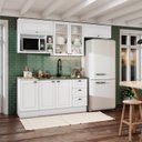 Ver imagem 1 de Cozinha Compacta Modulada 6 Peças com Aéreo para Micro-Ondas Emily Espresso Móveis Branco/HP/Calcare