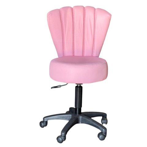 Cadeira Mocho Pétala Corino Rosa Bebê - In9 Decor