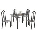Ver imagem 2 de Conjunto de Mesa 120x75cm Tampo Vidro com 4 Cadeiras Bianca Branco/Paraopeba/Mart Prata/Incolor