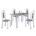 Ver imagem 2 de Conjunto de Mesa 120x75cm Tampo Vidro com 4 Cadeiras Bianca Branco/Paraopeba/Mart Pérola/Incolor