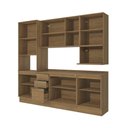 Ver imagem 4 de Armário de Cozinha Compacta Nicho Micro-ondas 100% Mdf 250cm Nogueira Celeste Kappesberg