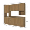 Ver imagem 3 de Armário de Cozinha Compacta Nicho Micro-ondas 100% Mdf 250cm Nogueira Celeste Kappesberg