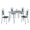 Ver imagem 2 de Conjunto de Mesa 120x75cm Tampo Granito com 4 Cadeiras Bianca Branco/Preto Floral/Mart Pérola