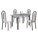 Ver imagem 2 de Conjunto de Mesa 120x75cm Tampo Granito com 4 Cadeiras Bianca Cinza/Arabesco/Mart Prata/Ocre