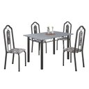 Ver imagem 2 de Conjunto de Mesa 120x75cm Tampo Granito com 4 Cadeiras Bianca 