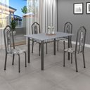 Ver imagem 1 de Conjunto de Mesa 120x75cm Tampo Granito com 4 Cadeiras Bianca 