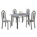 Ver imagem 2 de Conjunto de Mesa 120x75cm Tampo Granito com 4 Cadeiras Bianca Cinza/Paraopeba/Mart Prata/Ocre