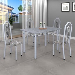 Conjunto de Mesa 120x75cm Tampo Granito com 4 Cadeiras Bianca  - 1