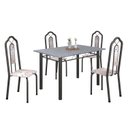 Ver imagem 2 de Conjunto de Mesa 120x75cm Tampo Granito com 4 Cadeiras Bianca Cinza/Botanic Bege/Mart Prata/Ocre
