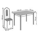 Ver imagem 3 de Conjunto de Mesa 120x75cm Tampo Granito com 4 Cadeiras Bianca Cinza/Botanic Bege/Mart Prata/Ocre