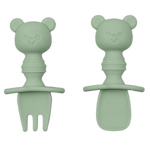 Kit Talher Ursinho em Silicone Verde com Escudo Buba 15815