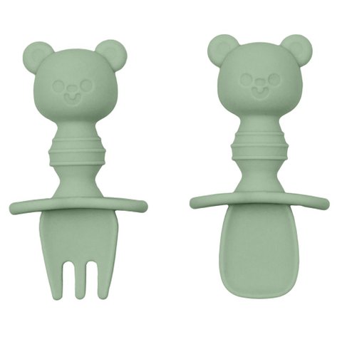 Kit Talher Ursinho em Silicone Verde com Escudo Buba 15815