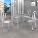 Ver imagem 1 de Conjunto de Mesa 120x75cm Tampo Granito com 4 Cadeiras Bianca 