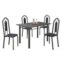 Ver imagem 2 de Conjunto de Mesa 120x75cm Tampo Ardósia com 4 Cadeiras Bianca Cinza/Preto Floral/Mart Prata/Indiano