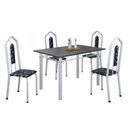 Ver imagem 2 de Conjunto de Mesa 120x75cm Tampo Ardósia com 4 Cadeiras Bianca Branco/Preto Floral/Mart Pérola/Indiano