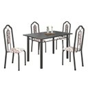 Ver imagem 2 de Conjunto de Mesa 120x75cm Tampo Ardósia com 4 Cadeiras Bianca Cinza/Arabesco/Mart Prata/Indiano