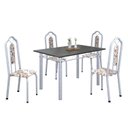 Ver imagem 2 de Conjunto de Mesa 120x75cm Tampo Ardósia com 4 Cadeiras Bianca Branco/Arabesco/Mart Pérola/Indiano